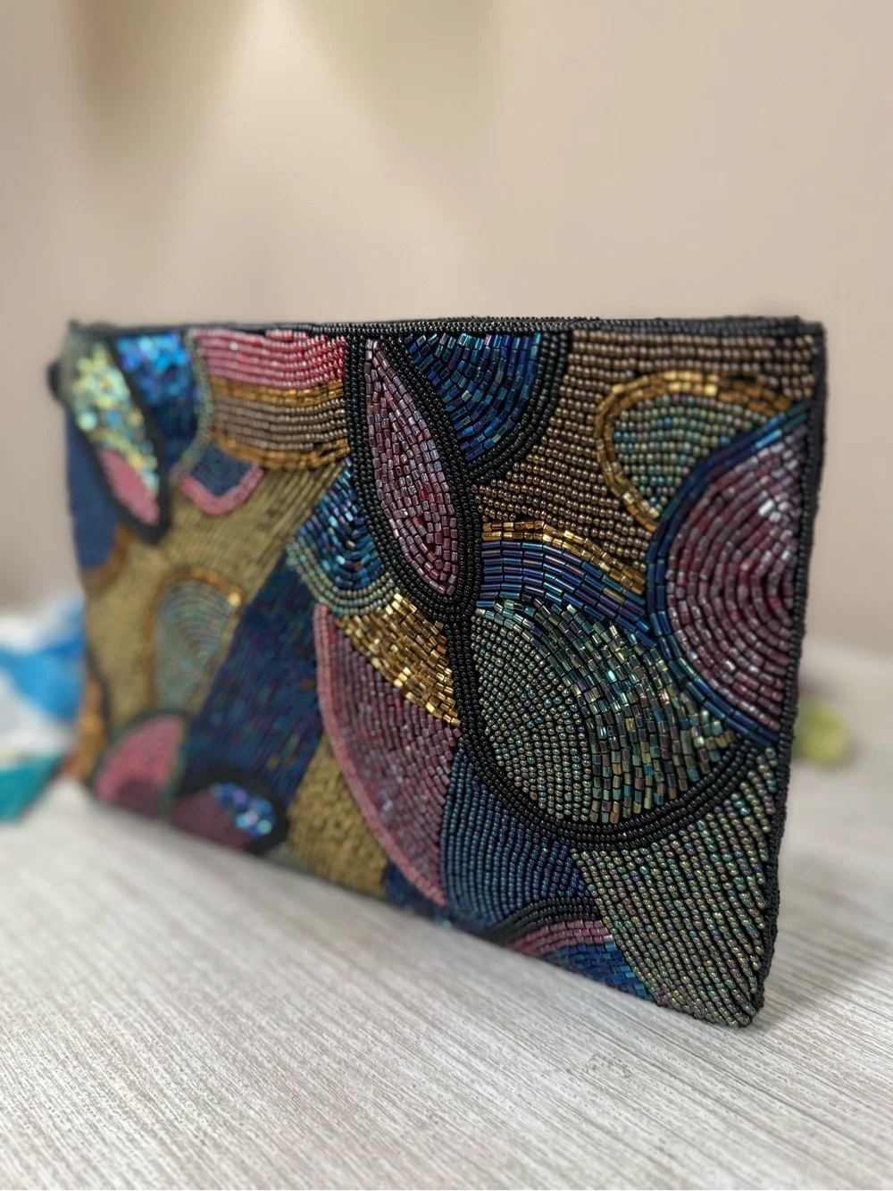 Beaded Multi-Color Evening Clutch